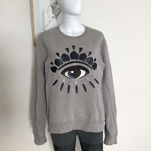 Kenzo Paris winking eye sweatshirt/Grey-taupe/Size S-M - Picture 5 of 10